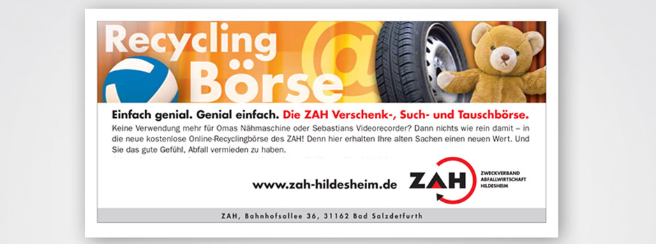 Anzeige für den Zweckverband Abfallwirtschaft Hildesheim
